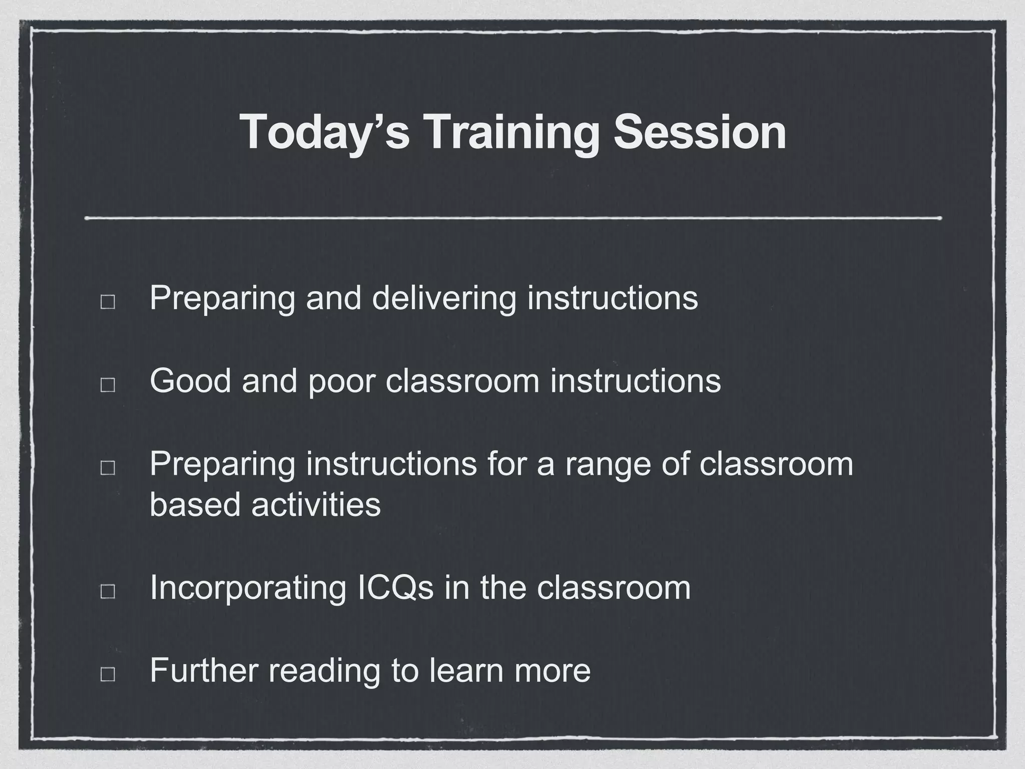 Instructions In The Classroom Pptx