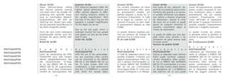 Oculaire 20-45x
Cet oculaire polyvalent de haute
performance optique offre, grâce
au grossissement variable, une
parfiate adaption à toutes les cir-
constances d’observation. A l’aide
de la bague du variateur sur la
monture d’oculaire, on peut régler
le grossissement adéquat au type
d’objet.
La grande distance pupillaire per-
met aux porteurs de lunettes de
percevoir tout le champ visuel.
N° de code 62300
	
A c c e s s o r i e s	
PHOTOADAPTER
A l’aide du adaptateur photo il est
possible d’adapter n’importe quel
appareil photoraphique réflex cou-
rant à optique interchangeable sur
la lunette MINOX MD 62/MINOX
MD 62 ED par l’intermédiaire
d’une bague filetée T2. Cette com-
binaison correspond à un téléojec-
Oculare 20-45x
Grazie all’ingrandimento variabile
questo oculare universale di mas-
simo rendimento ottico si adatta
perfettamente alle più svariate
condizioni d’osservazione. Con
l’aiuto dell’anello di regolazione
dell’oculare in qualsiasi momento è
possibile scegliere l’ingrandimento
adatto per il soggetto osservato.
La pupilla d’uscita piú arretra-
ta permette anche ai portatori di
occhiali di osservare l’intero campo
visivo.
No. d’ordinazione 62300
A c c e s s o r i	
PHOTOADAPTER
L’adattatore per fotocamere per-
mette di collegare il MINOX MD
62/MINOX MD 62 ED tramite la
filettatura T2 con ogni tipo di
fotocamera reflex corrente. Da
questa combinazione risulta un
teleojettivo potente 1:12,9/800mm
per la fotografare istanttanea e
facile dei soggetti osservati. Per
– 19 –
Ocular 20-45x
Este ocular de uso „allround“ dis-
pone de una potencia óptica extre-
mamente alta gracias a su aumen-
to variable ofreciendo una adapta-
ción óptima a diversas situaciones
de observación. Gracias al anillo
del zoom (en el ocular) se puede
ajustar en cualquier momento el
aumento conveniente según el
motivo de observación.
La pupila de salida que está alar-
gada hacia atrás permite a los
portadores de gafas abarcar todo
el campo visual.
Número de pedido 62300
A c c e s o r i o s	
PHOTOADAPTER
Gracias al adaptador para cámaras
Usted puede combinar cualquier
cámara fotográfica réflex corrien-
te con el MINOX MD 62/MINOX
MD 62 ED conectándola a la rosca
T2. De esta manera Usted obtiene
un teleobjetivo de 1:12,9/800mm
alta potencia con el cual puede
Okular 20-45x
Dieses Allround-Okular verfügt
über höchste optische Leistung
und bietet durch die variable Ver-
größerung eine optimale Anpas-
sung an verschiedene Beobach-
tungssituationen. Mit Hilfe des
Variorings (am Okular) kann jeder-
zeit die passende Vergrößerung für
das Motiv eingestellt werden.
Durch die nach hinten verlängerte
Austrittspupille können auch Bril-
lenträger das ganze Sehfeld über-
blicken.
Bestell-Nr. 62300
	
Z u b e h ö r	
PHOTOADAPTER
Durch die Verwendung des PHO-
TOADAPTER kann jede handels­
übliche Spiegelreflexkamera über
den entsprechenden T2-Adap-
ter an das MINOX MD 62 oder
MINOX MD 62 ED angeschlossen
werden. Durch diese Kombination
entsteht ein leistungsstarkes Tele-
PHOTOADAPTER
PHOTOADAPTER
PHOTOADAPTER
PHOTOADAPTER
PHOTOADAPTER
Eyepiece 20-45x
This allraound eyepiece fulfills the
highest optical performance and
offers optimal adaption to diffe-
rent viewing situations, thanks to
the variable magnification. With
the help of the zoom ring (on the
eyepiece) a suitable magnification
for the object can be set.
Due to the exit pupil, which is
extended towards the rear, people
with glasses can also see the entire
field of view.
Order No. 62300
	
	
A c c e s s o r i e s	
PHOTOADAPTER
With the use of the cameraadap-
tor, any customary reflex camera
can be connected to the MINOX
MD 62 or the MINOX MD 62 via
the T2 screw thread. With this
combination, a high performance
tele lens 1:12.9/800mm is created
with which the viewed object
– 18 –
 