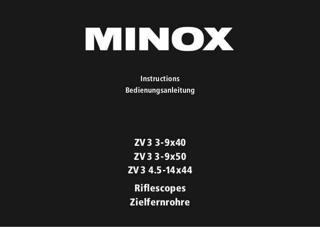 Instructions MINOX ZV 3 Series | Optics Trade