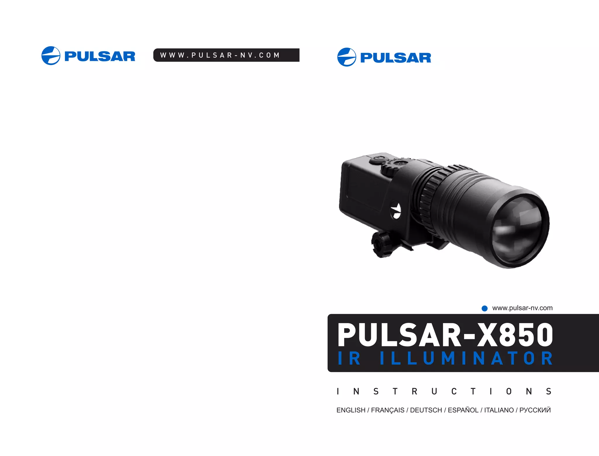 Instructions PULSAR x850 IR Illuminator Optics Trade PPT