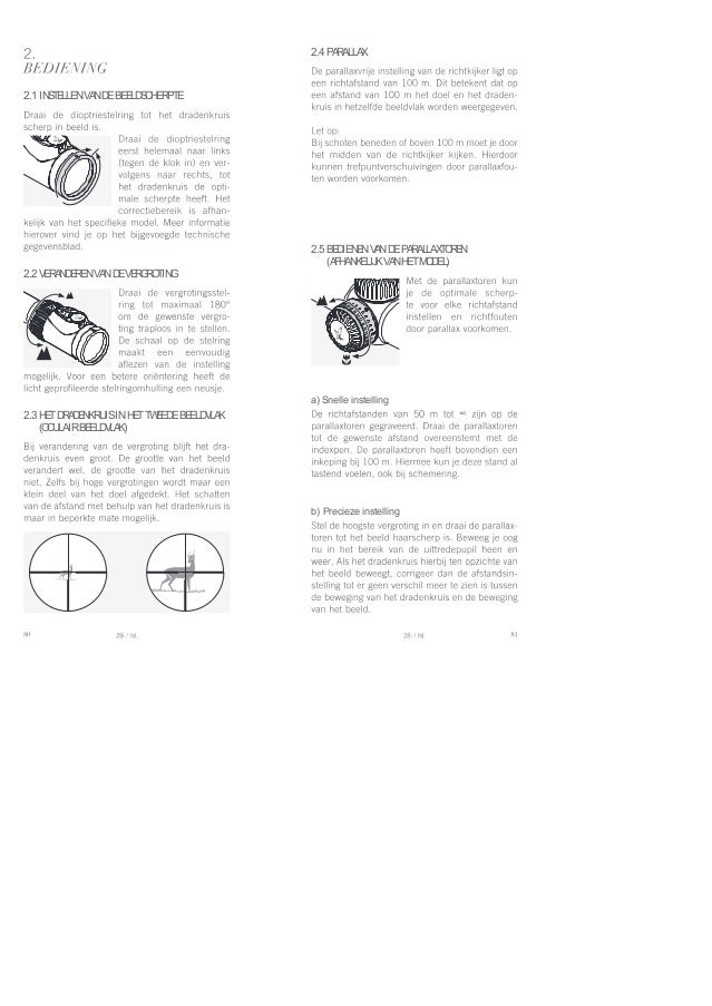 Instruction Manual Swarovski Z8i Rifle Scope Optics Trade