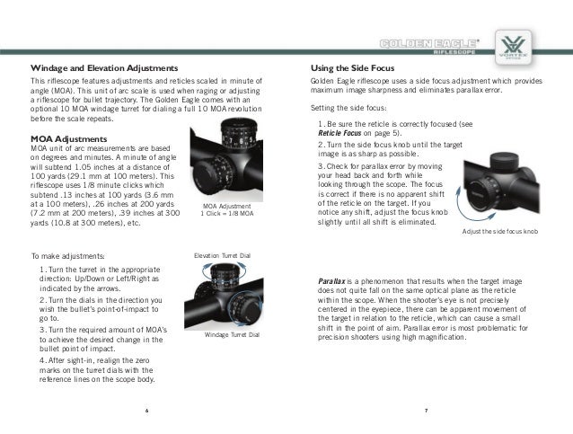 Instructions Vortex Golden Eagle Hd Riflescope