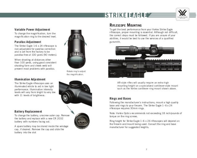 Instructions VORTEX Strike Eagle 16x24 SFP Optics Trade