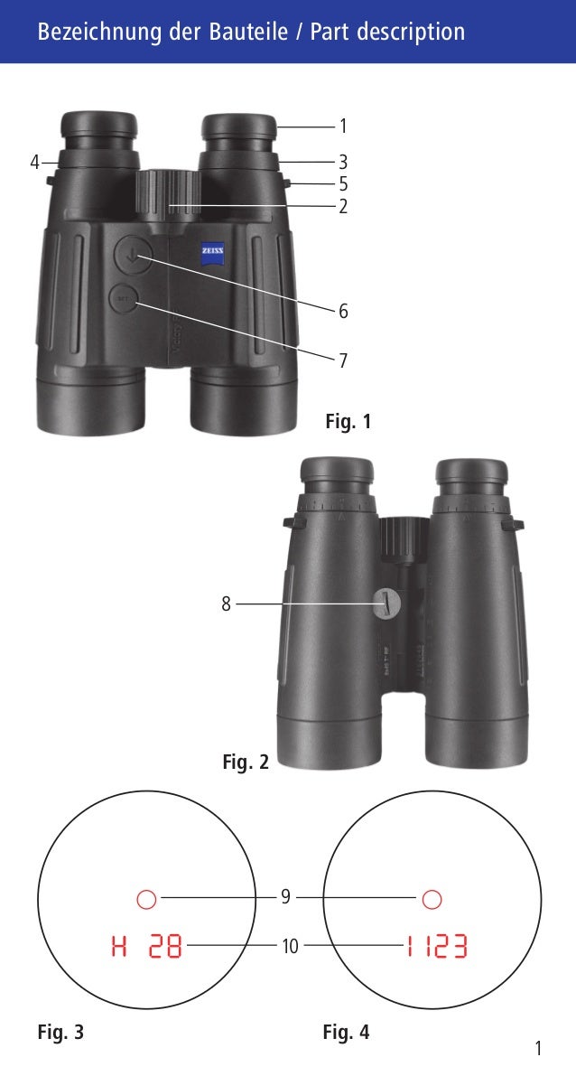 Instructions ZEISS Victory RF Binoculars Optics Trade