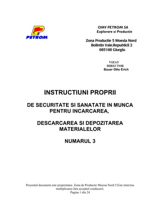 Instructiunea  3 incarcarea ,descarcarea si depozitarea materialelor