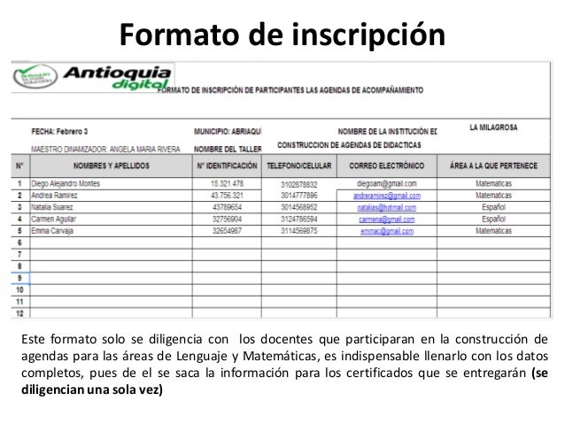 instructivo formatos de entrega