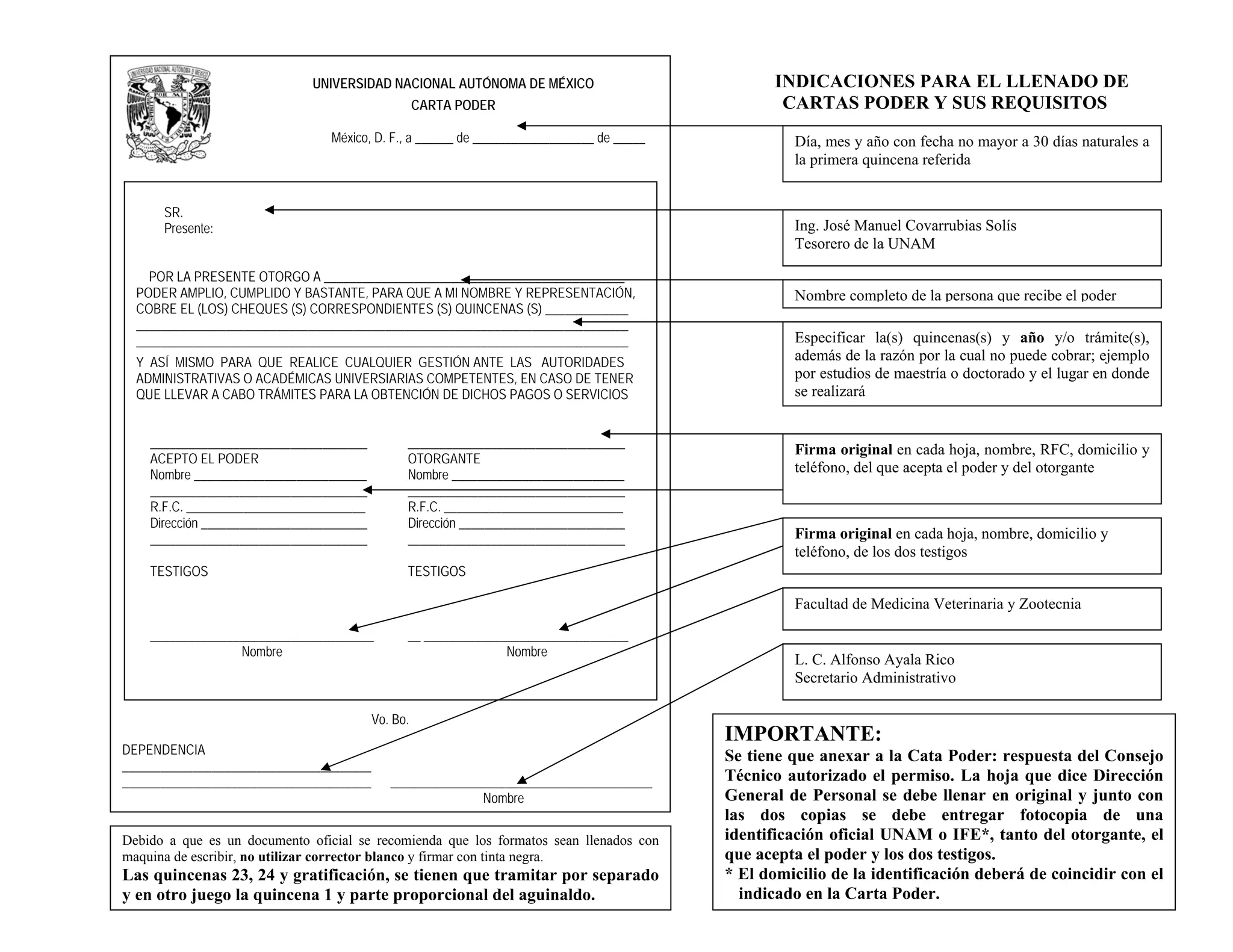 Instructivo de llenado carta poder | PDF