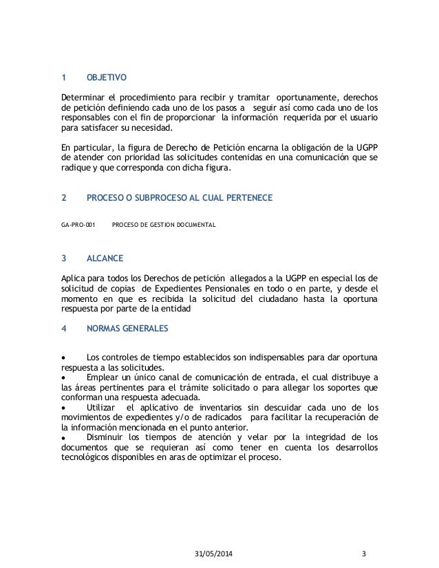 Instructivo Derechos De Peticion Formato Ugpp Para Entregable