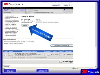 Presione “ REGRESAR ” M1513 MADERERA SAN VICENTE, C.A . Prolongación 7ma Avenida N ° 8-5, La Concordia Estado Táchira -San Cristóbal Indice Anterior 