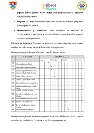  Explora nuevos géneros: No te limites a tus géneros favoritos, descubre
nuevos autores y temas.
 Pregunta: Si tienes du...