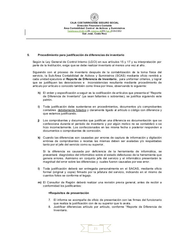 Instructivo justificación diferencias de inventario (201