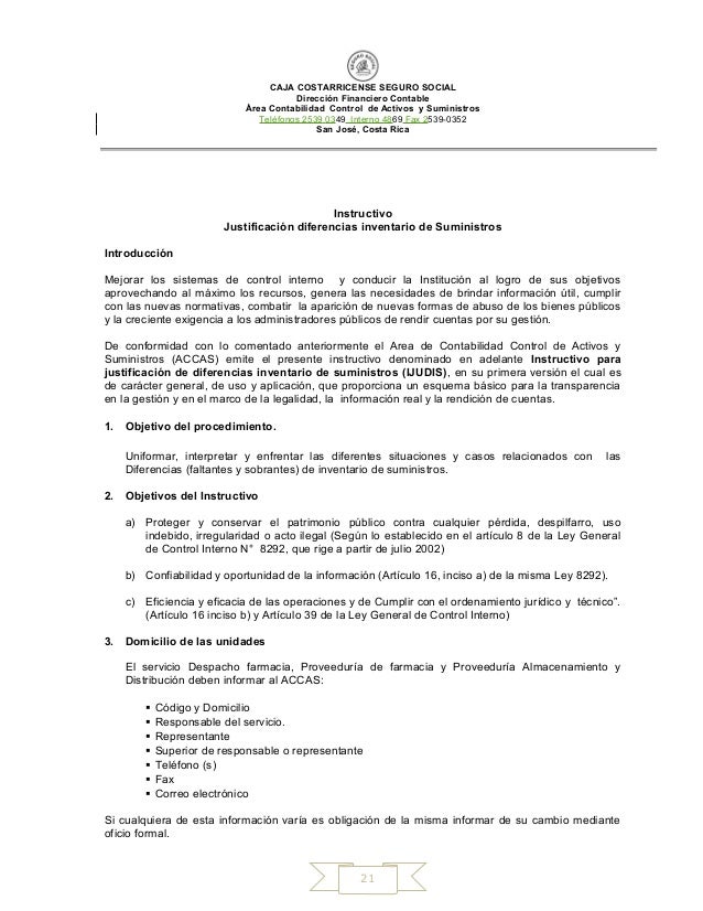 Instructivo justificación diferencias de inventario (201