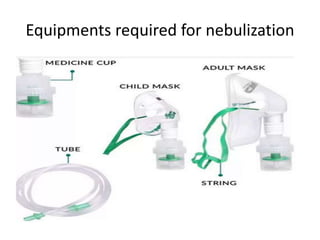 Equipments required for nebulization
 