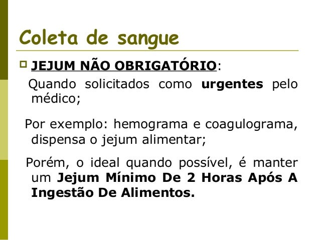 Exame hemograma jejum