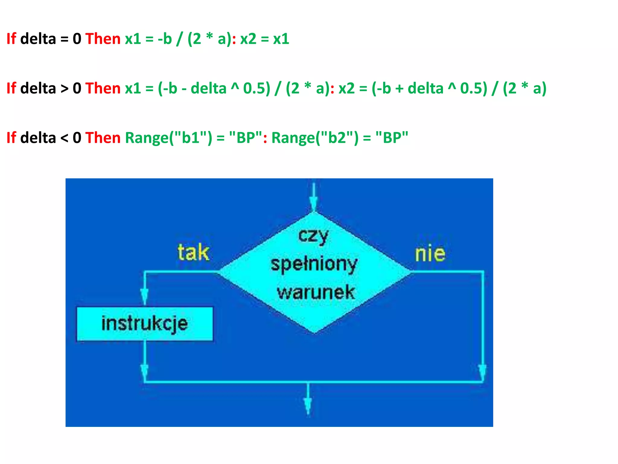 Instrukcje warunkowe ifst | PPT