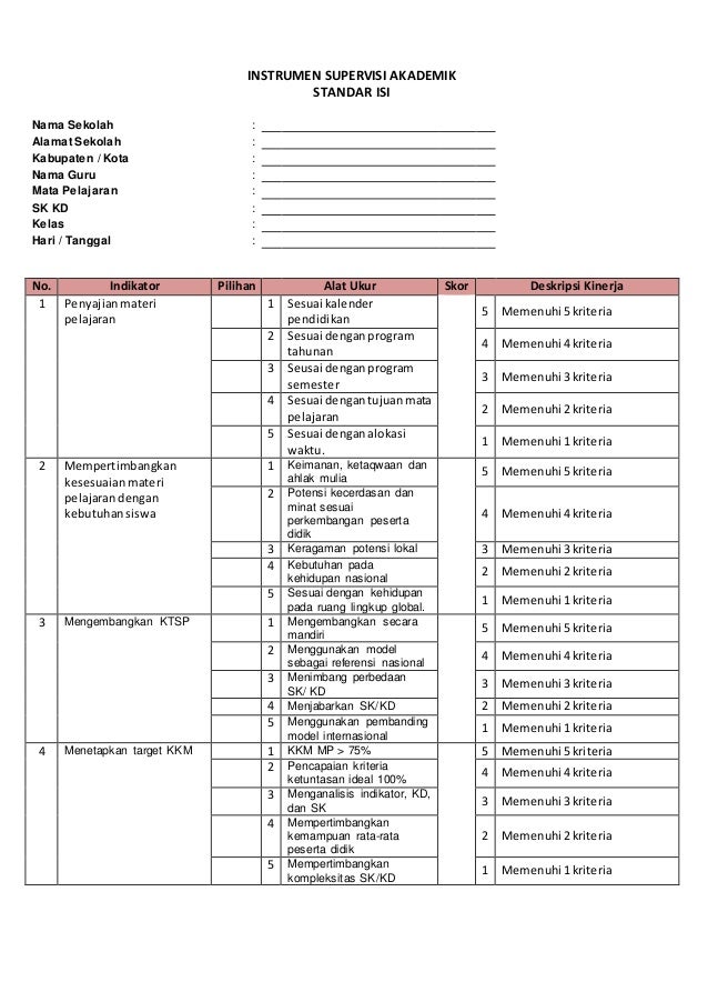 Instrumen Supervisi Akademik Instrumen supervisi-akademik-versi-word