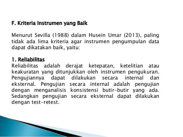 Instrumen dan teknik pengumpulan data