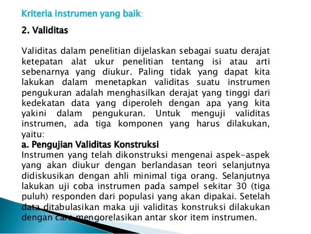 Instrumen dan teknik pengumpulan data