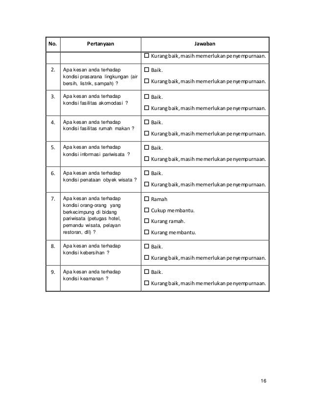 Instrumen gabungan survey kepariwisataan