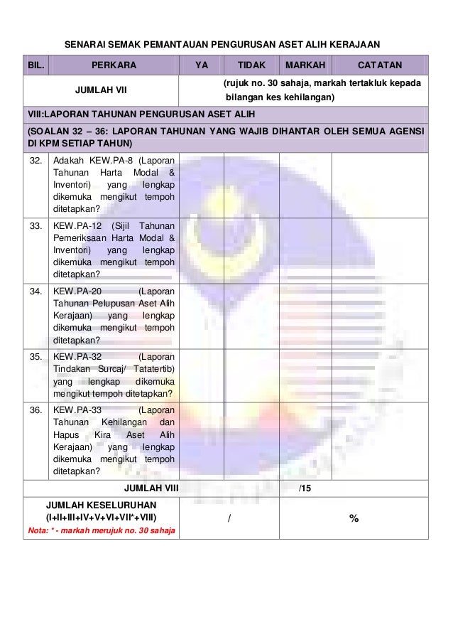 sistem pemantauan pengurusan aset kpm
