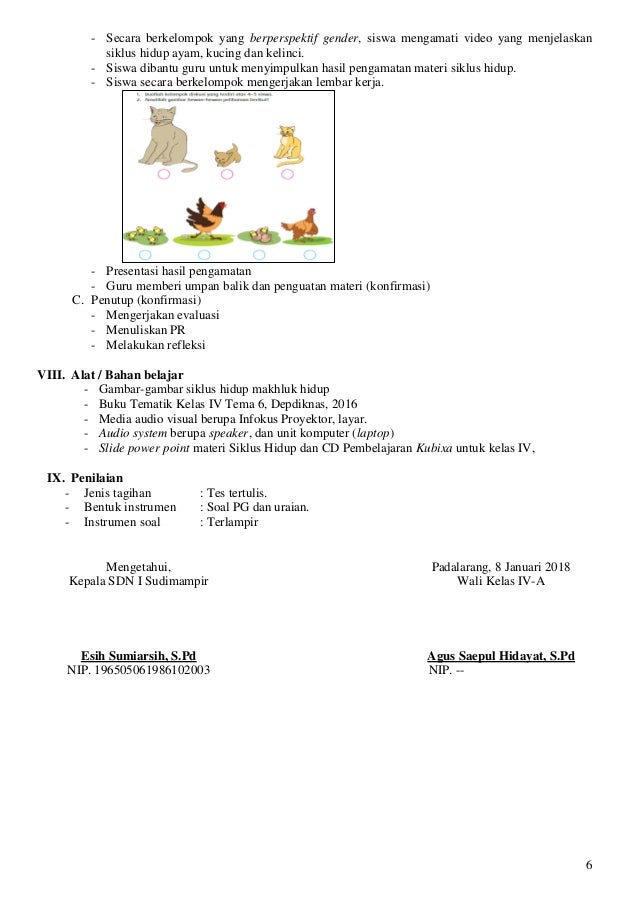 Instrumen Penelitian Ipa Kelas 4 Siklus 1