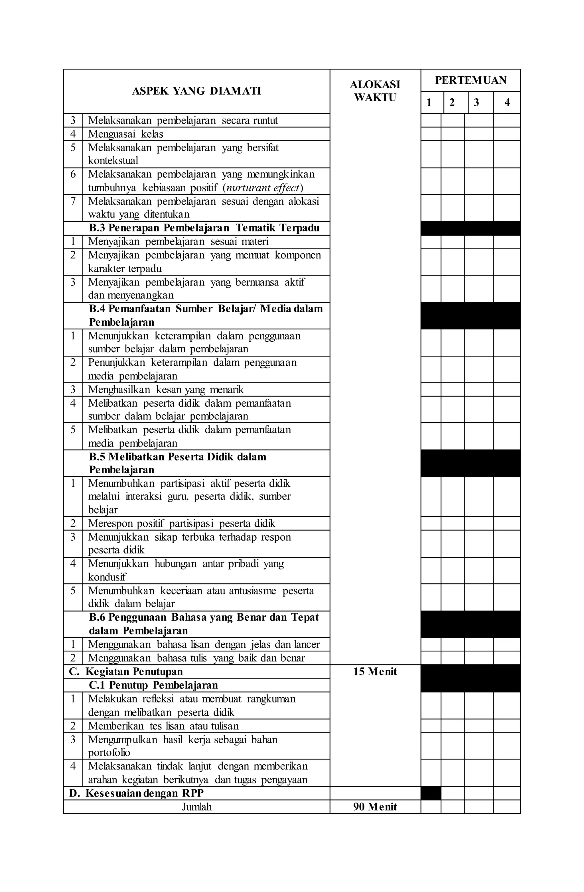Instrumen penilaian pbs | DOCX