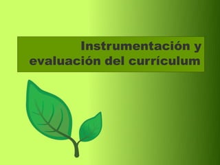 Instrumentación y
evaluación del currículum
 