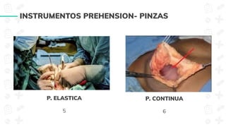 INSTRUMENTOS PREHENSION- PINZAS
P. ELASTICA
5
P. CONTINUA
6
 