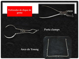 Perforador de dique de
goma
Porta clamps
Arco de Young
 