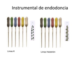 Instrumental de endodoncia
Limas K Limas Hedström
 