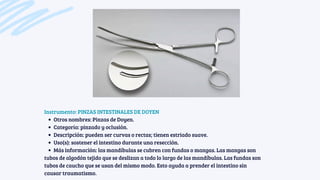 Pinza Intestinales Curvas INSTRUMETAL QUIRUTGICO SU DIVISION Y USOS | PDF