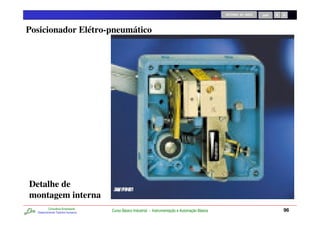 RETORNO AO INÍCIO   SAIR




Posicionador Elétro-pneumático




Detalhe de
montagem interna
          Consultoria Empresarial
  Desenvolvendo Talentos Humanos
                                    Curso Básico Industrial - Instrumentação e Automação Básica                              96
 