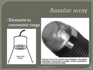 1.5 D arrayMultiple(5-7) linear arraysBeam steering in Azimuthal planePhased : outer to innerFrame rate reductionvaseemali@gmail.com33The essential physics of medical imaging By Jerrold T. Bushberg