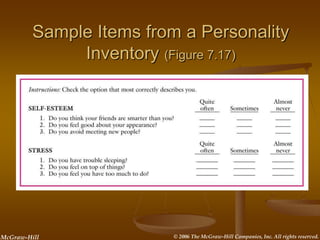 © 2006 The McGraw-Hill Companies, Inc. All rights reserved.
McGraw-Hill
Sample Items from a Personality
Inventory (Figure ...