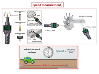 Speed Measurement Tools Science Various instruments used in application of Engineering. | PPTX