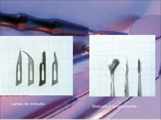 Bistouris à gingivectomie .
Lames de bistoutis .
 
