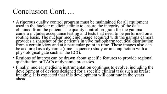 Nuclear Medicine Instrumentation and quality control presentation | PPTX