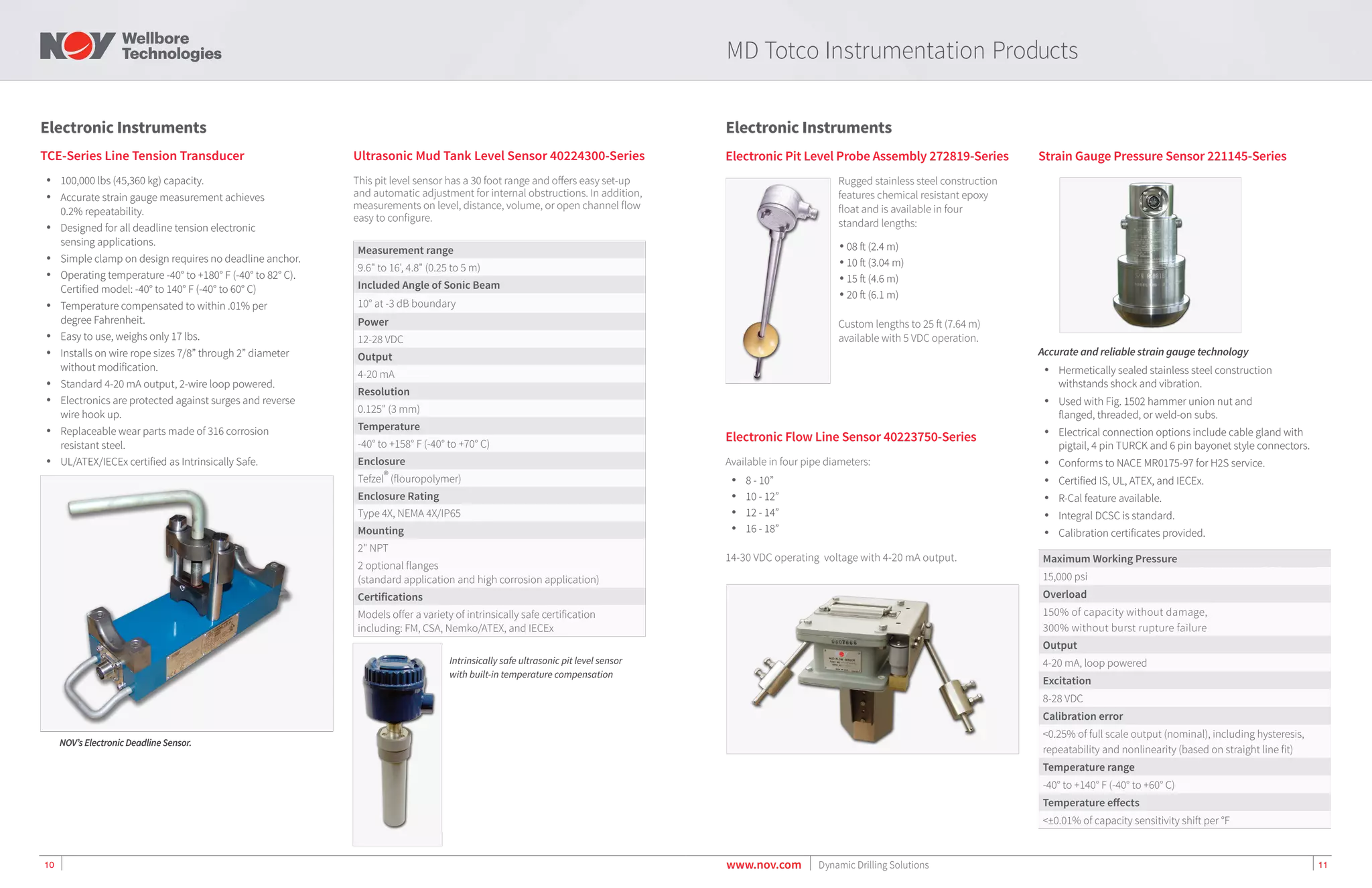 Dove Instruments Brochure.pdf Instrumentation catalog 2016. NOV Wellbore DDS | PDF