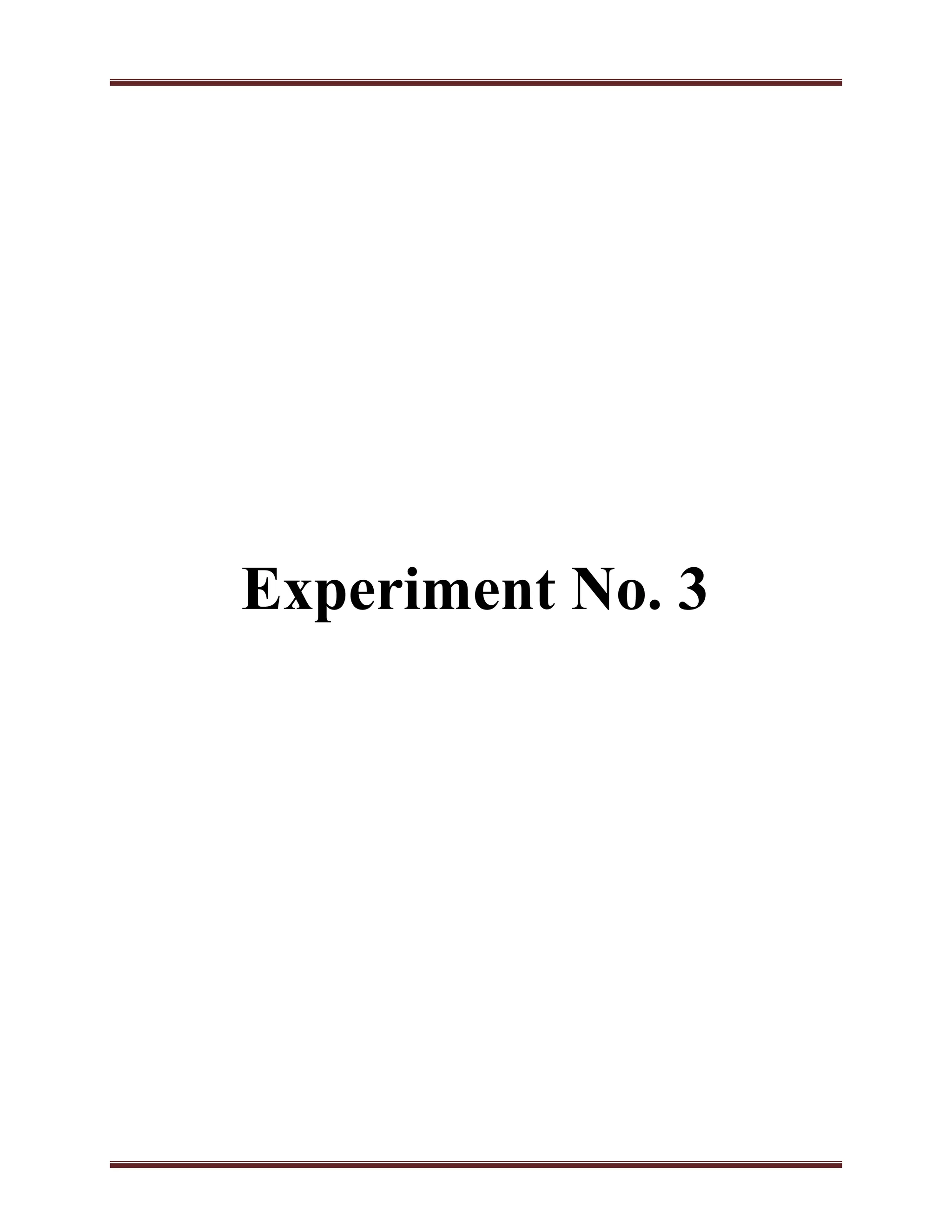 Experiment No. 3
 