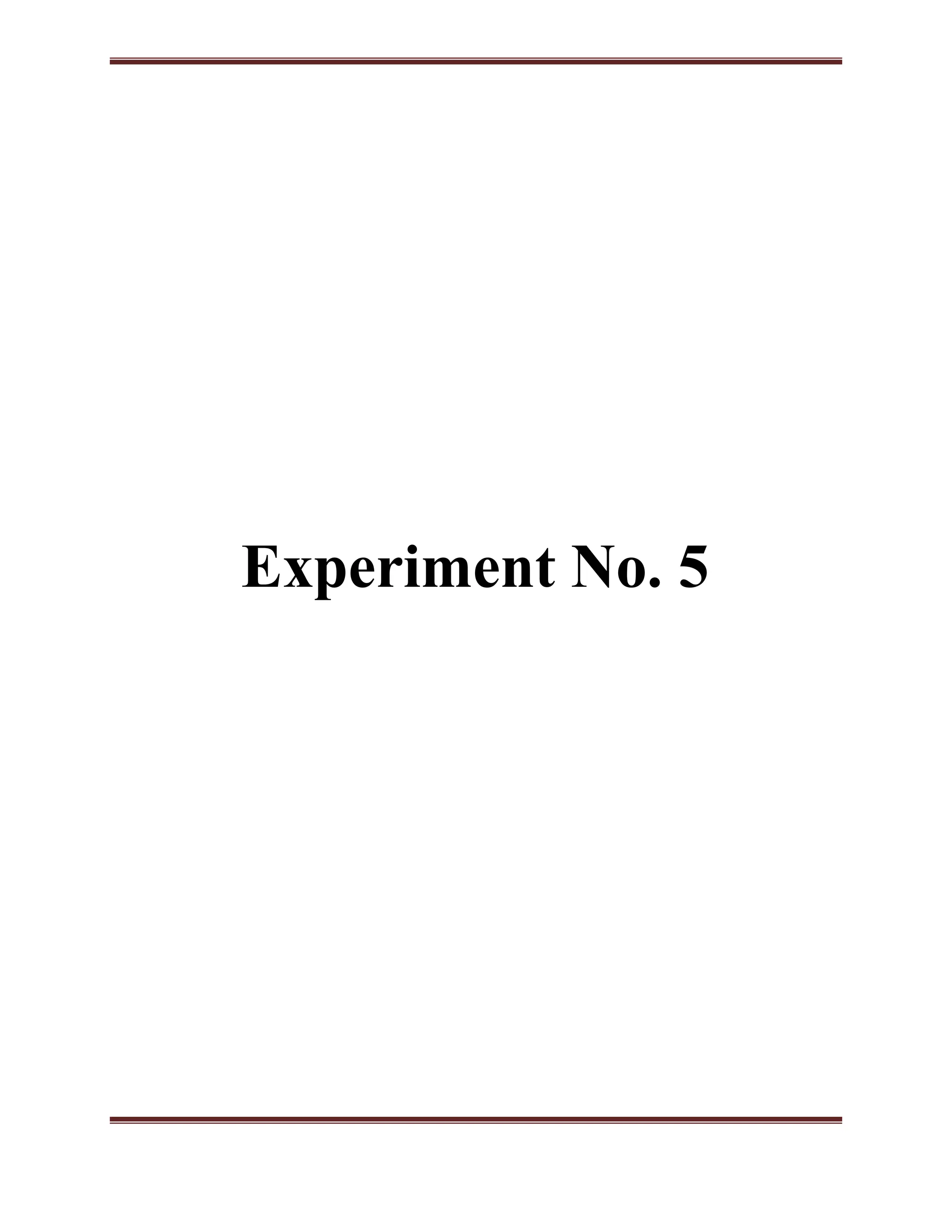 Experiment No. 5
 