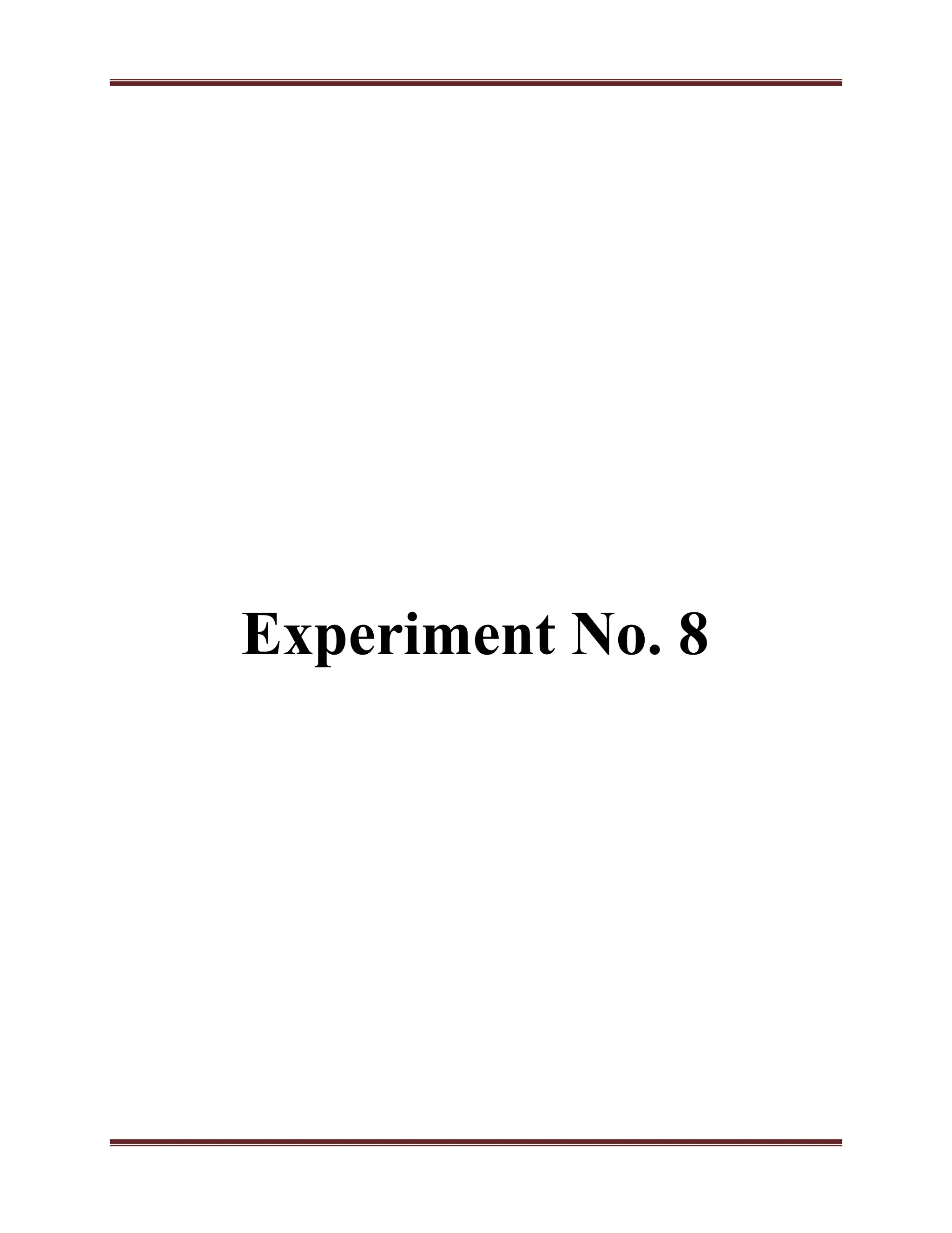 Experiment No. 8
 