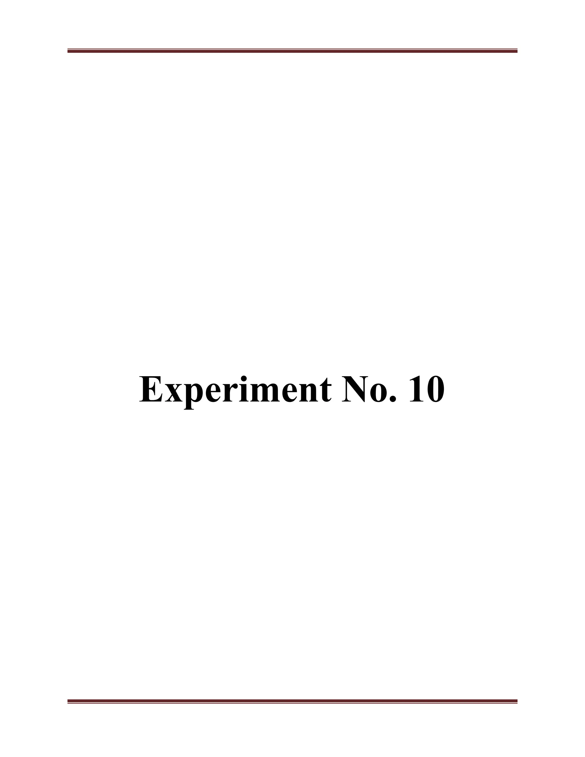 Experiment No. 10
 