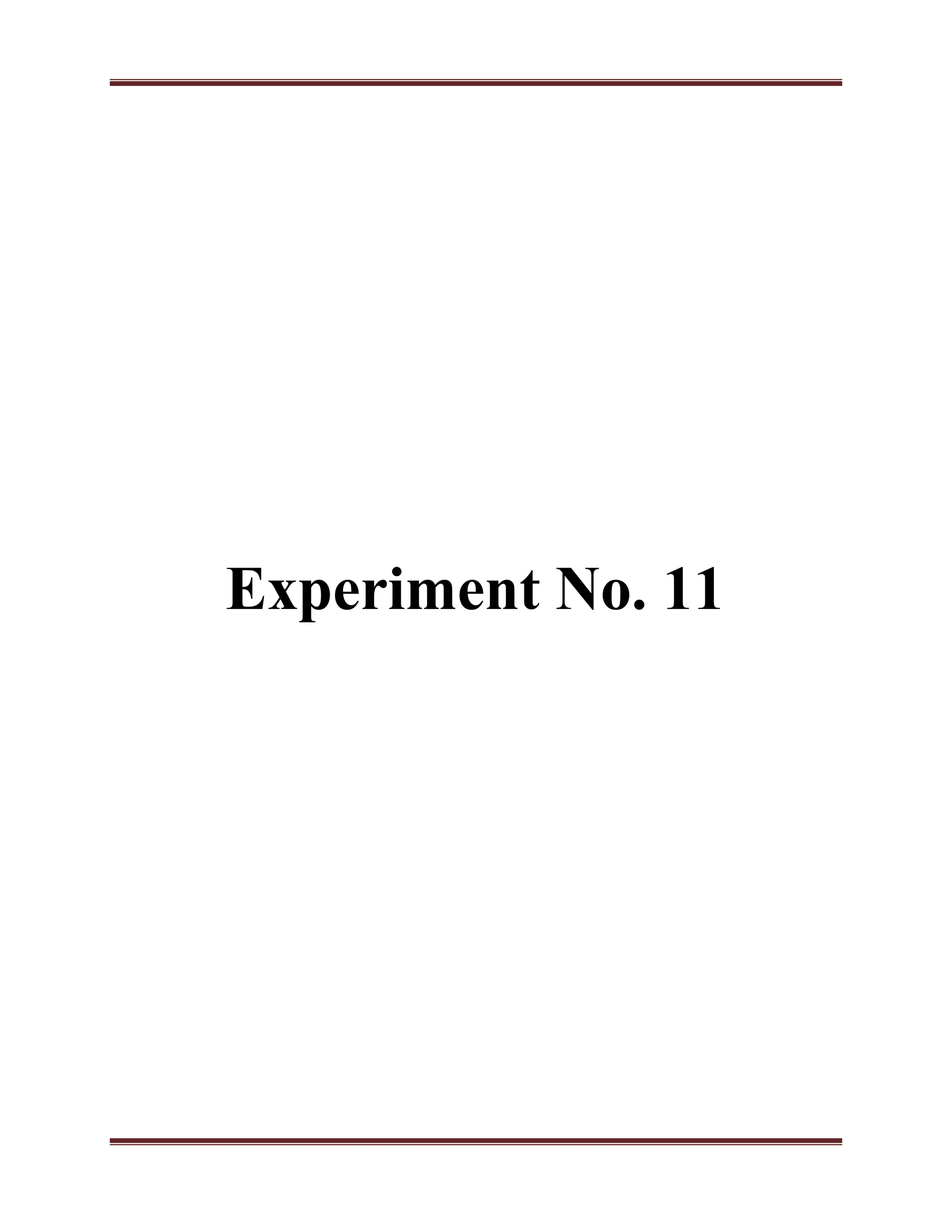 Experiment No. 11
 