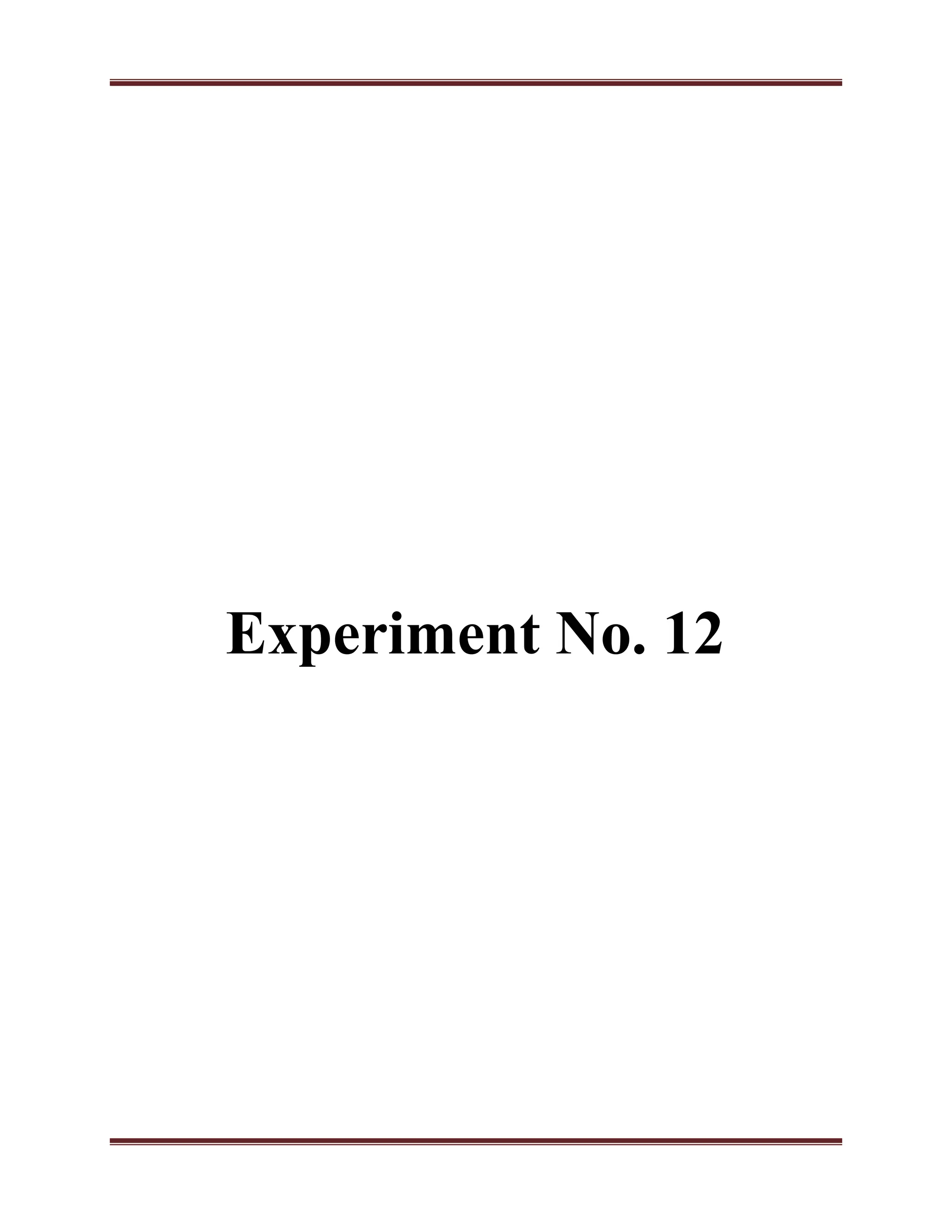Experiment No. 12
 