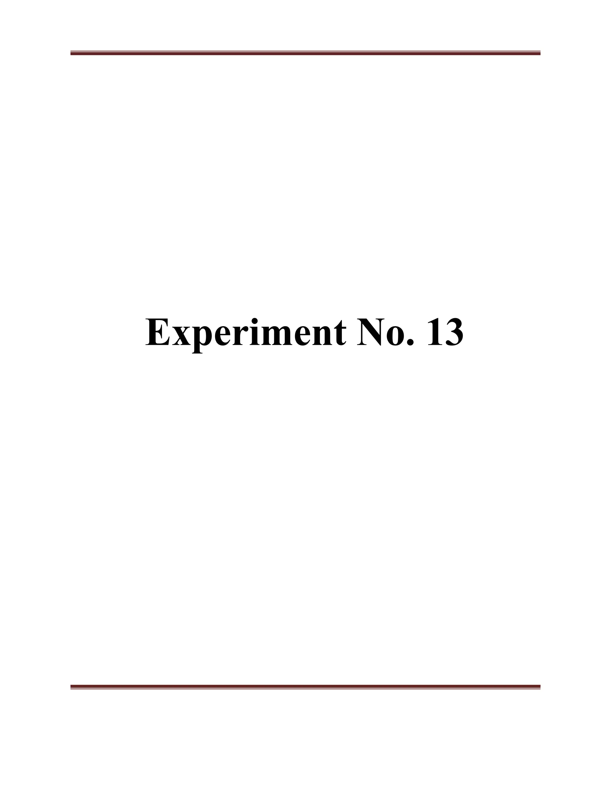 Experiment No. 13
 