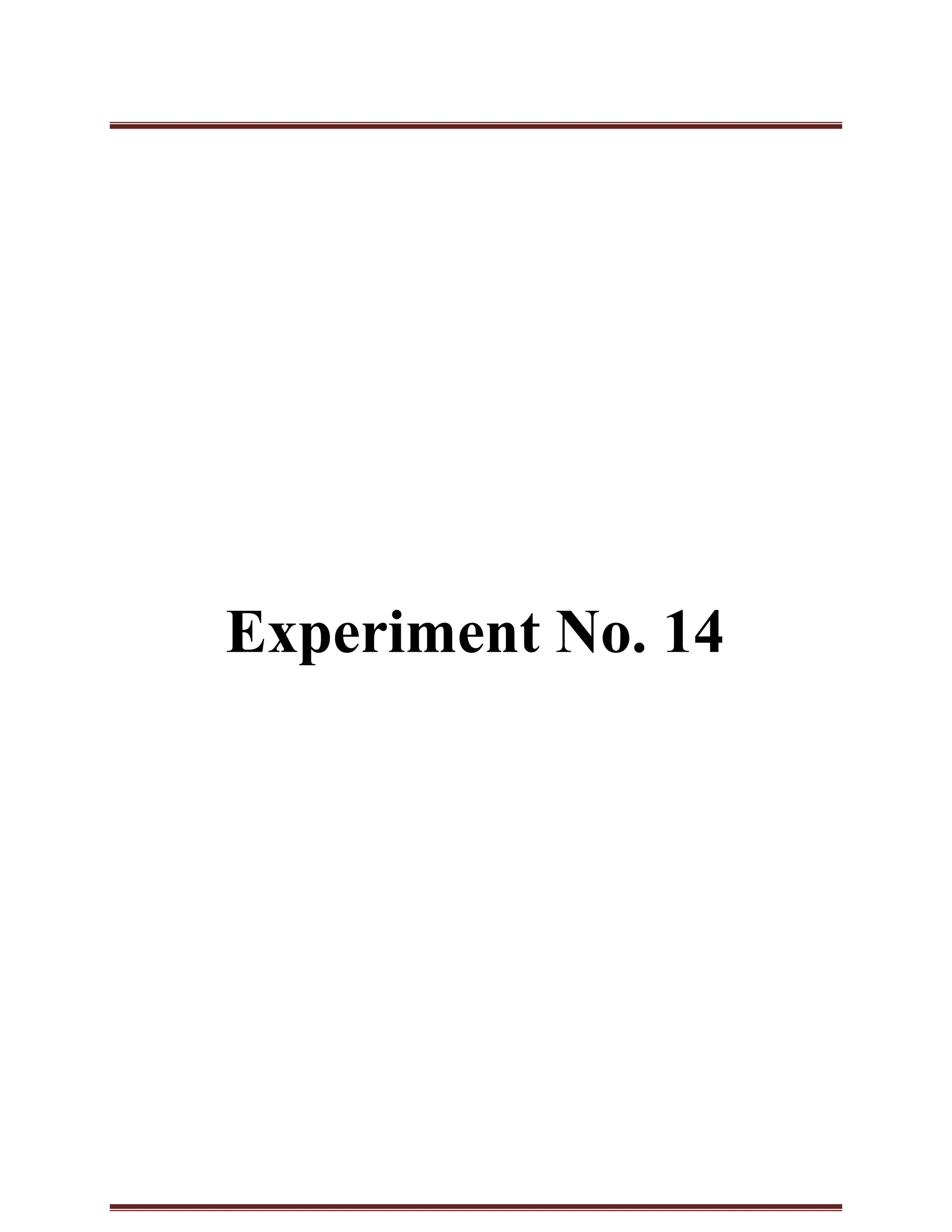 Experiment No. 14
 