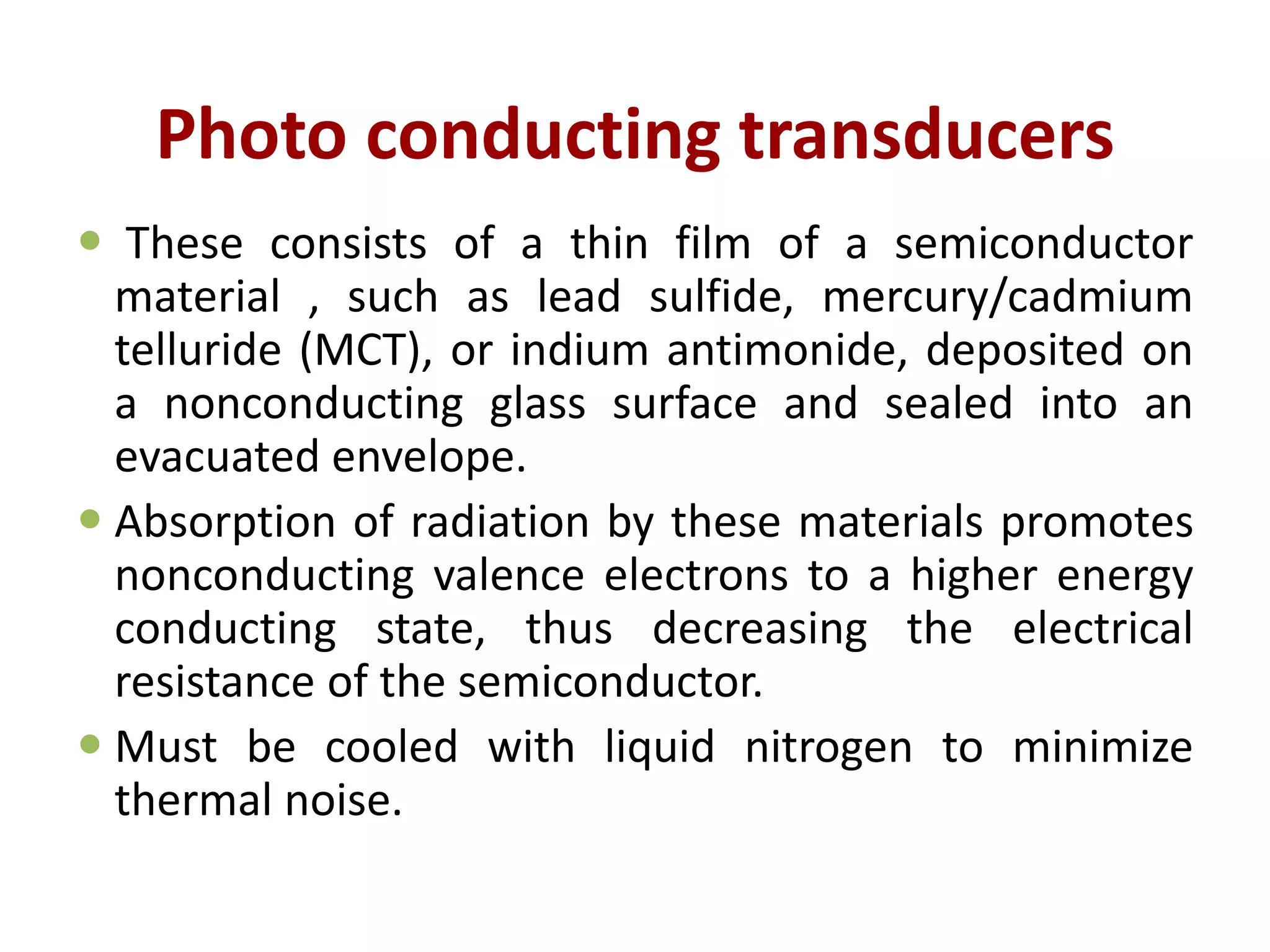 Instrumentation IR Spectroscopy Detectors PPT