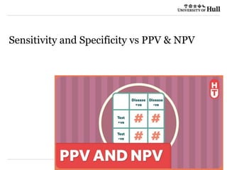 Sensitivity and Specificity vs PPV & NPV
 