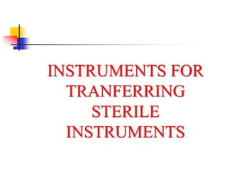 INSTRUMENTS FOR
TRANFERRING
STERILE
INSTRUMENTS
 