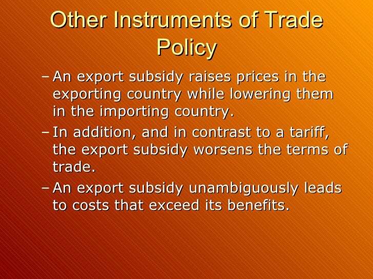 Instrument Of Trade Policy(M)